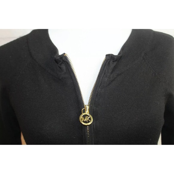 Michael Kors Black 1/4 Zip Sweater Dress Pockets S - Picture 3 of 9